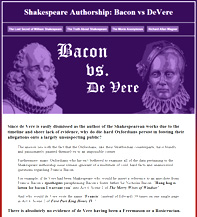 Shakespeare Authorship: Bacon vs DeVere